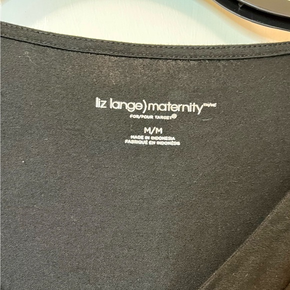 Liz Lange for Target Black V Neck Midi Maternity Dress Size Medium - Picture 4 of 4